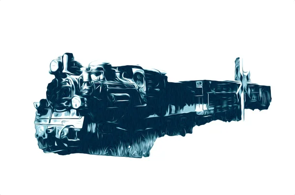 Eski Buharlı Lokomotif Motoru Antika — Stok fotoğraf