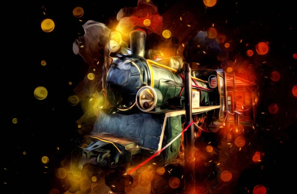 Old Steam Locomotive Engine Retro Vintage — Stock Photo, Image