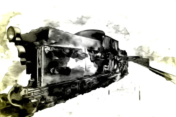 古い蒸気機関車のレトロヴィンテージ — ストック写真