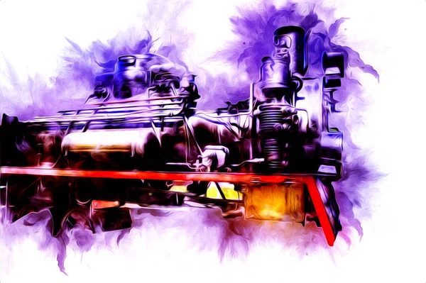Παλιά Ατμομηχανή Κινητήρα Ρετρό Τρύγος — Φωτογραφία Αρχείου