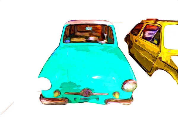 Vintage Retro Oldtimer Illustration — Stockfoto