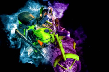 Motosiklet görüntüleme rengi izole edilmiş sanat antika retro