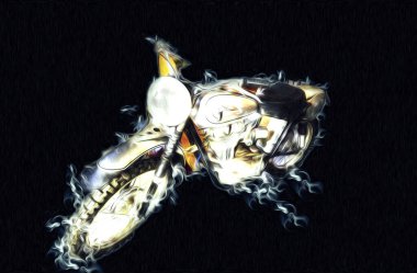 Motosiklet görüntüleme rengi izole edilmiş sanat antika retro