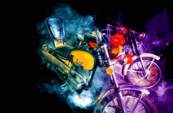 Motosiklet Görüntüleme Rengi Izole Edilmiş Sanat Antika Retro — Stok fotoğraf