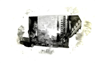 Parlak beyaz arkaplandaki geçmişe dönük bilgisayar oyun denetleyicileri, illüstrasyon