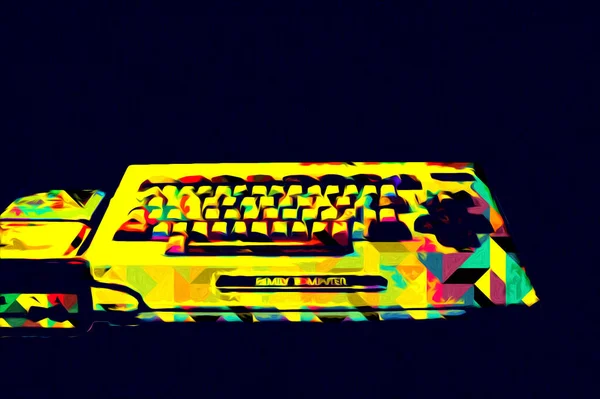 Parlak Beyaz Arkaplandaki Geçmişe Dönük Bilgisayar Oyun Denetleyicileri Illüstrasyon — Stok fotoğraf