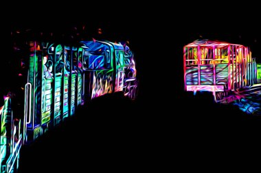 Eski buharlı lokomotif motoru antika