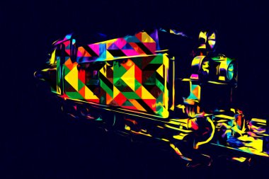 Eski buharlı lokomotif motoru antika