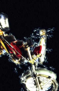 Motosiklet görüntüleme rengi izole edilmiş sanat antika retro
