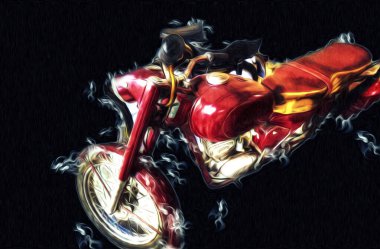 Motosiklet görüntüleme rengi izole edilmiş sanat antika retro
