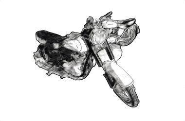 Motosiklet görüntüleme rengi izole edilmiş sanat antika retro