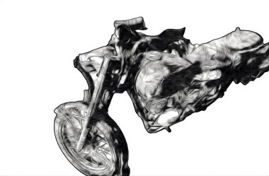 Motosiklet görüntüleme rengi izole edilmiş sanat antika retro