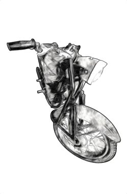 Motosiklet görüntüleme rengi izole edilmiş sanat antika retro