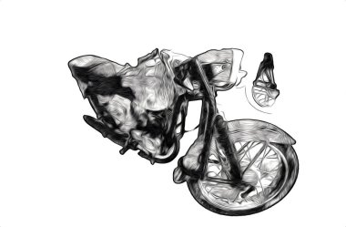 Motosiklet görüntüleme rengi izole edilmiş sanat antika retro