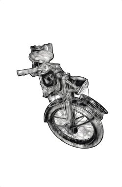 Motosiklet görüntüleme rengi izole edilmiş sanat antika retro