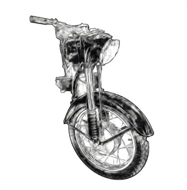 Motosiklet görüntüleme rengi izole edilmiş sanat antika retro