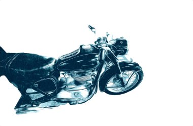 Motosiklet görüntüleme rengi izole edilmiş sanat antika retro