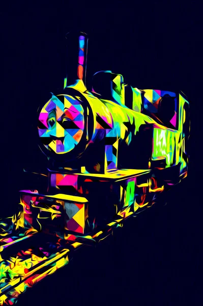 旧蒸汽机车发动机复古复古 — 图库照片