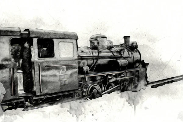 Eski Buharlı Lokomotif Motoru Antika — Stok fotoğraf