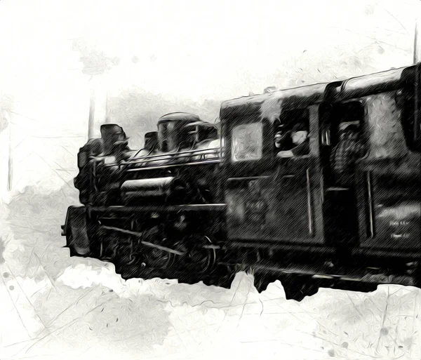 Vieille Locomotive Vapeur Vintage Rétro — Photo