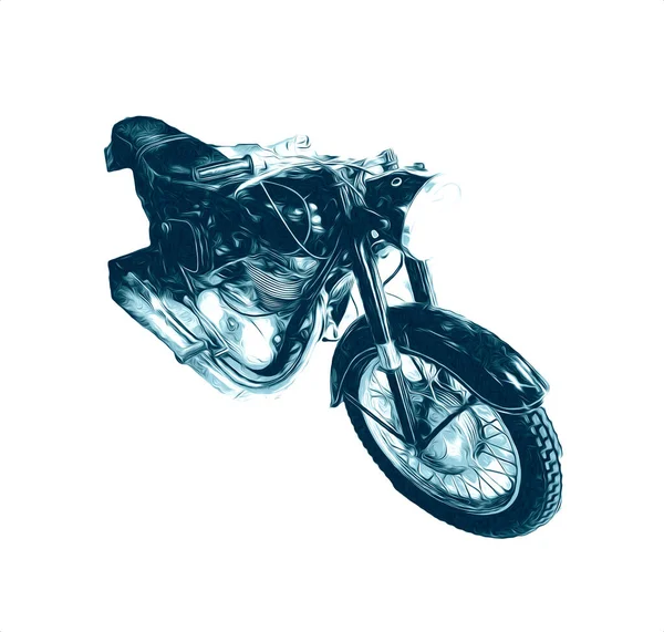 モーターサイクルのイラストカラー絶縁型アートヴィンテージレトロ — ストック写真