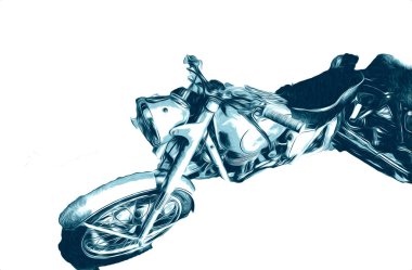 Motosiklet görüntüleme rengi izole edilmiş sanat antika retro