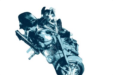 Motosiklet görüntüleme rengi izole edilmiş sanat antika retro