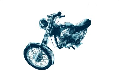 Motosiklet görüntüleme rengi izole edilmiş sanat antika retro