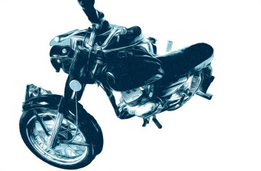 Motosiklet görüntüleme rengi izole edilmiş sanat antika retro