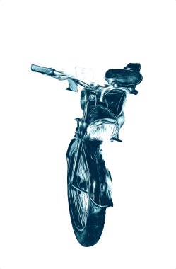Motosiklet görüntüleme rengi izole edilmiş sanat antika retro