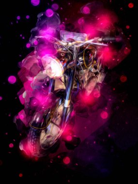 Motosiklet görüntüleme rengi izole edilmiş sanat antika retro