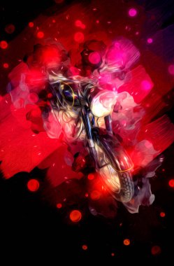 Motosiklet görüntüleme rengi izole edilmiş sanat antika retro