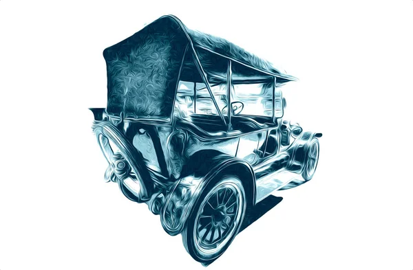 Vintage Retro Clássico Velho Carro Ilustração — Fotografia de Stock