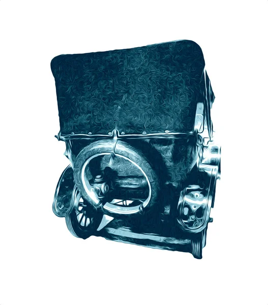 Vintage Retro Clássico Velho Carro Ilustração — Fotografia de Stock