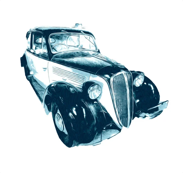 Vintage Retro Oldtimer Illustration — Stockfoto