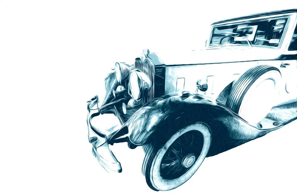 Ročník Retro Klasické Staré Auto Ilustrace — Stock fotografie