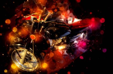 Motosiklet görüntüleme rengi izole edilmiş sanat antika retro