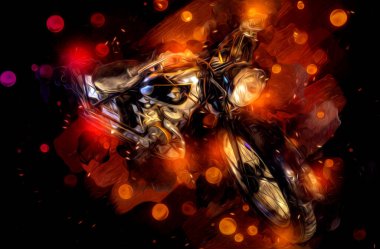 Motosiklet görüntüleme rengi izole edilmiş sanat antika retro