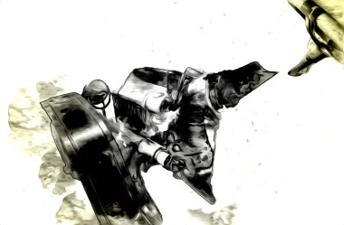 Klasik Retro Klasik Eski Araba Çizimi