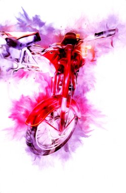 Motosiklet görüntüleme rengi izole edilmiş sanat antika retro