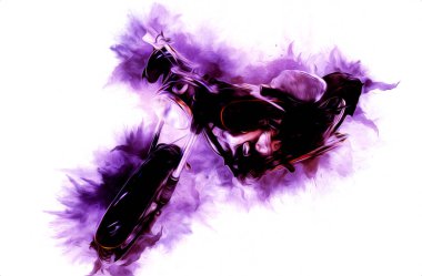 Motosiklet görüntüleme rengi izole edilmiş sanat antika retro