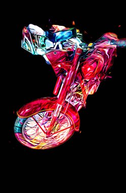 Motosiklet görüntüleme rengi izole edilmiş sanat antika retro