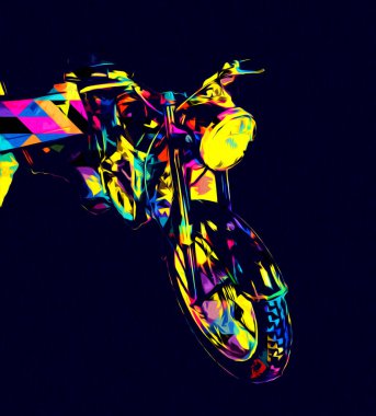 Motosiklet görüntüleme rengi izole edilmiş sanat antika retro