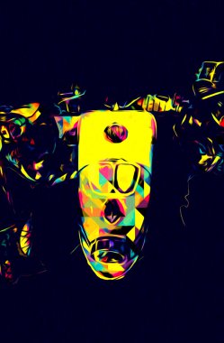 Motosiklet görüntüleme rengi izole edilmiş sanat antika retro