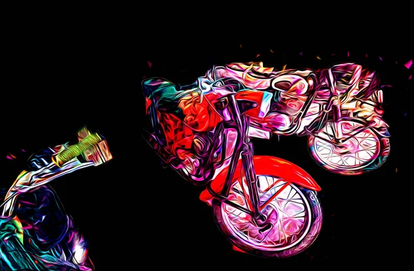 Motosiklet Görüntüleme Rengi Izole Edilmiş Sanat Antika Retro — Stok fotoğraf