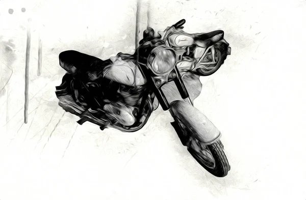 Motor cycle llustration color isolated art vintage retro