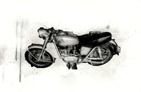 Motor cycle llustration color isolated art vintage retro