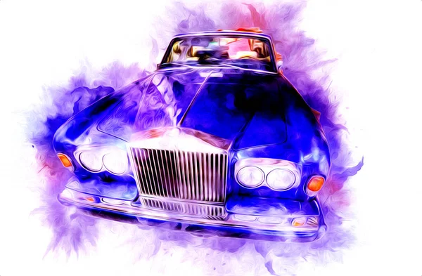 Vintage Retro Oldtimer Illustration — Stockfoto