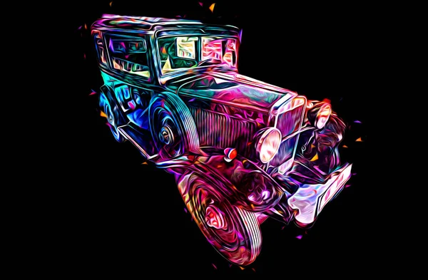 Vintage Retro Classic Old Car Illustrazione — Foto Stock