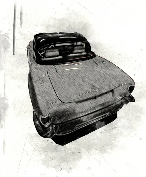 Vintage Retro Clássico Velho Carro Ilustração — Fotografia de Stock